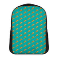 Teal Pizza Pattern Print Casual Backpack