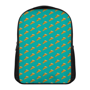 Teal Pizza Pattern Print Casual Backpack