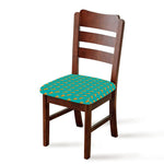 Teal Pizza Pattern Print Chair Cushion Cover