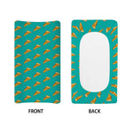 Teal Pizza Pattern Print Changing Pad Cover