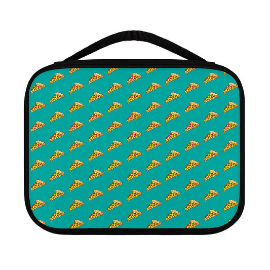 Teal Pizza Pattern Print Classic Bible Case