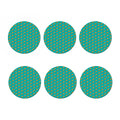 Teal Pizza Pattern Print Coaster Set