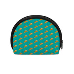 Teal Pizza Pattern Print Coin Purse