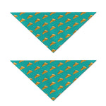 Teal Pizza Pattern Print Dog Bandana