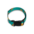 Teal Pizza Pattern Print Dog Collar
