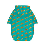 Teal Pizza Pattern Print Dog Zip Up Hoodie