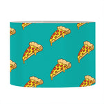Teal Pizza Pattern Print Drum Lamp Shade