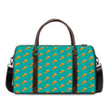 Teal Pizza Pattern Print Duffel Bag