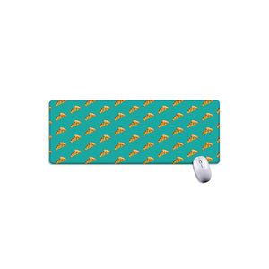 Teal Pizza Pattern Print Extended Mouse Pad