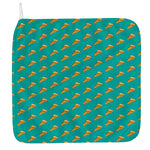 Teal Pizza Pattern Print Hand Towel