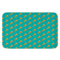 Teal Pizza Pattern Print Indoor Door Mat