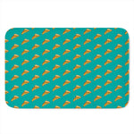 Teal Pizza Pattern Print Indoor Door Mat