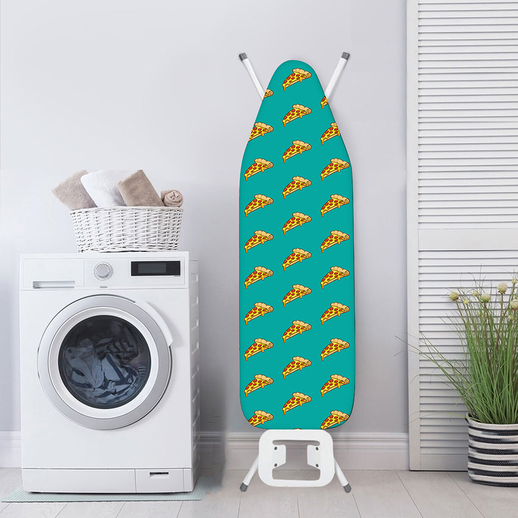 Teal Pizza Pattern Print Ironing Board Cover