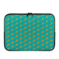 Teal Pizza Pattern Print Laptop Sleeve