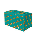 Teal Pizza Pattern Print Leather Tissue Box Cover