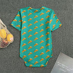 Teal Pizza Pattern Print Men's Bodysuit