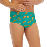 Teal Pizza Pattern Print Men's Briefs