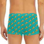 Teal Pizza Pattern Print Men's Short Boxer Briefs