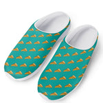 Teal Pizza Pattern Print Mesh Casual Shoes