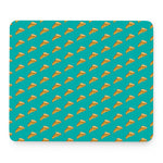 Teal Pizza Pattern Print Mouse Pad