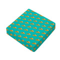 Teal Pizza Pattern Print Outdoor Seat Cushion Cover