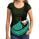 Teal Pizza Pattern Print Pet Sling Carrier