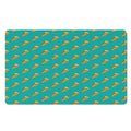 Teal Pizza Pattern Print Polyester Doormat