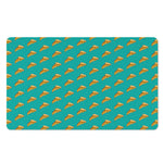 Teal Pizza Pattern Print Polyester Doormat
