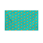 Teal Pizza Pattern Print Polyester Flag