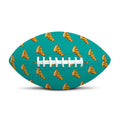 Teal Pizza Pattern Print Rugby Ball