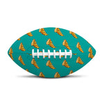 Teal Pizza Pattern Print Rugby Ball