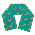 Teal Pizza Pattern Print Scarf