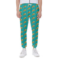 Teal Pizza Pattern Print Joggers