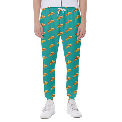 Teal Pizza Pattern Print Scuba Joggers