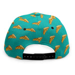 Teal Pizza Pattern Print Snapback Cap