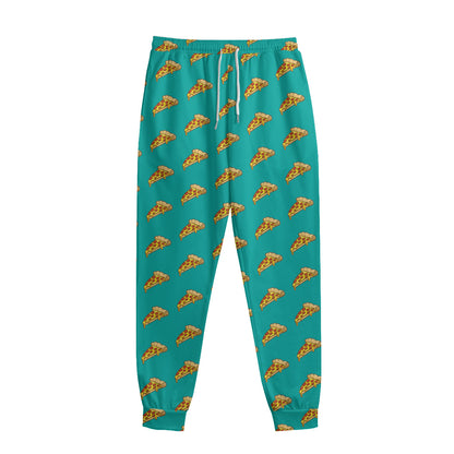 Teal Pizza Pattern Print Sweatpants