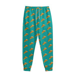 Teal Pizza Pattern Print Sweatpants