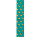Teal Pizza Pattern Print Table Runner
