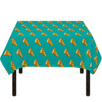 Teal Pizza Pattern Print Tablecloth