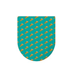 Teal Pizza Pattern Print Toilet Lid Cover