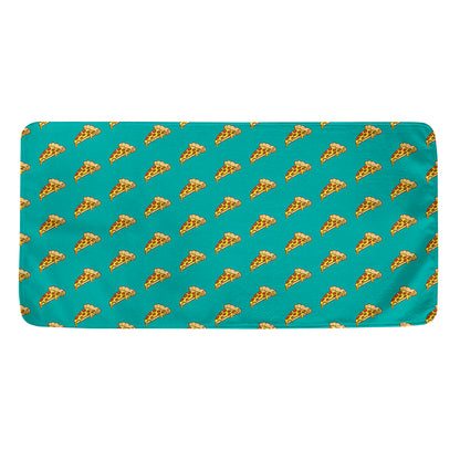 Teal Pizza Pattern Print Towel