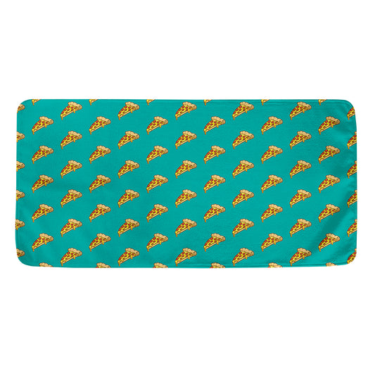 Teal Pizza Pattern Print Towel