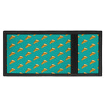 Teal Pizza Pattern Print Trifold Wallet