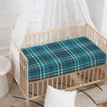 Teal Plaid Pattern Print Baby Crib Sheet