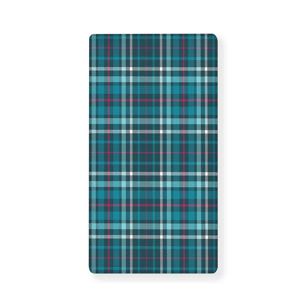 Teal Plaid Pattern Print Baby Crib Sheet