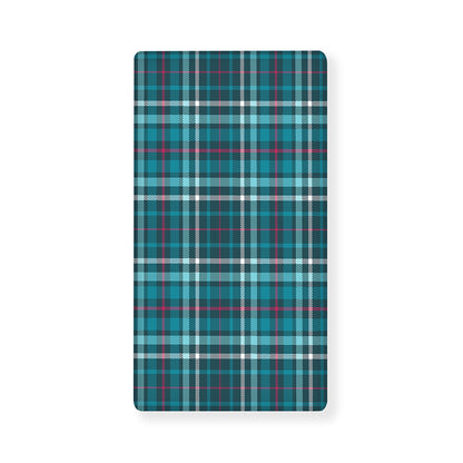 Teal Plaid Pattern Print Baby Crib Sheet