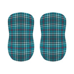 Teal Plaid Pattern Print Bar Stool Covers