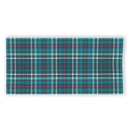 Teal Plaid Pattern Print Beach Towel
