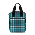 Teal Plaid Pattern Print Bible Tote Bag