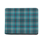 Teal Plaid Pattern Print Bifold Wallet